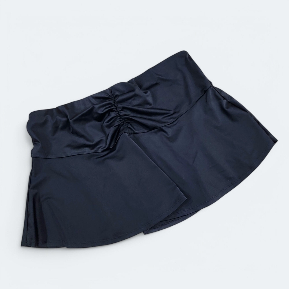 NEW Divided Black Gathered Flare Mini Women's Skirt Size Large